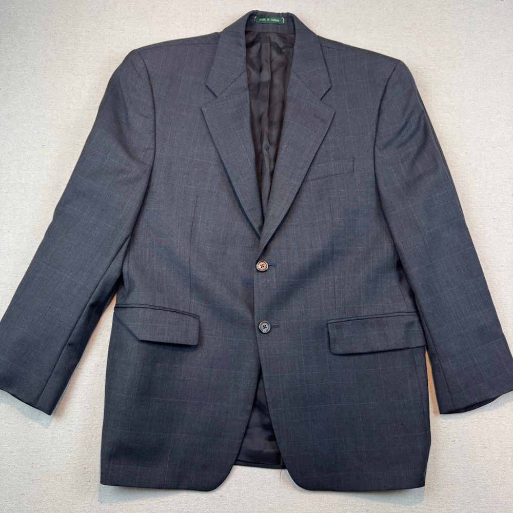 Lauren Ralph Lauren 40S Blazer Mens Gray Glen Plaid Pure New Wool Sport Coat